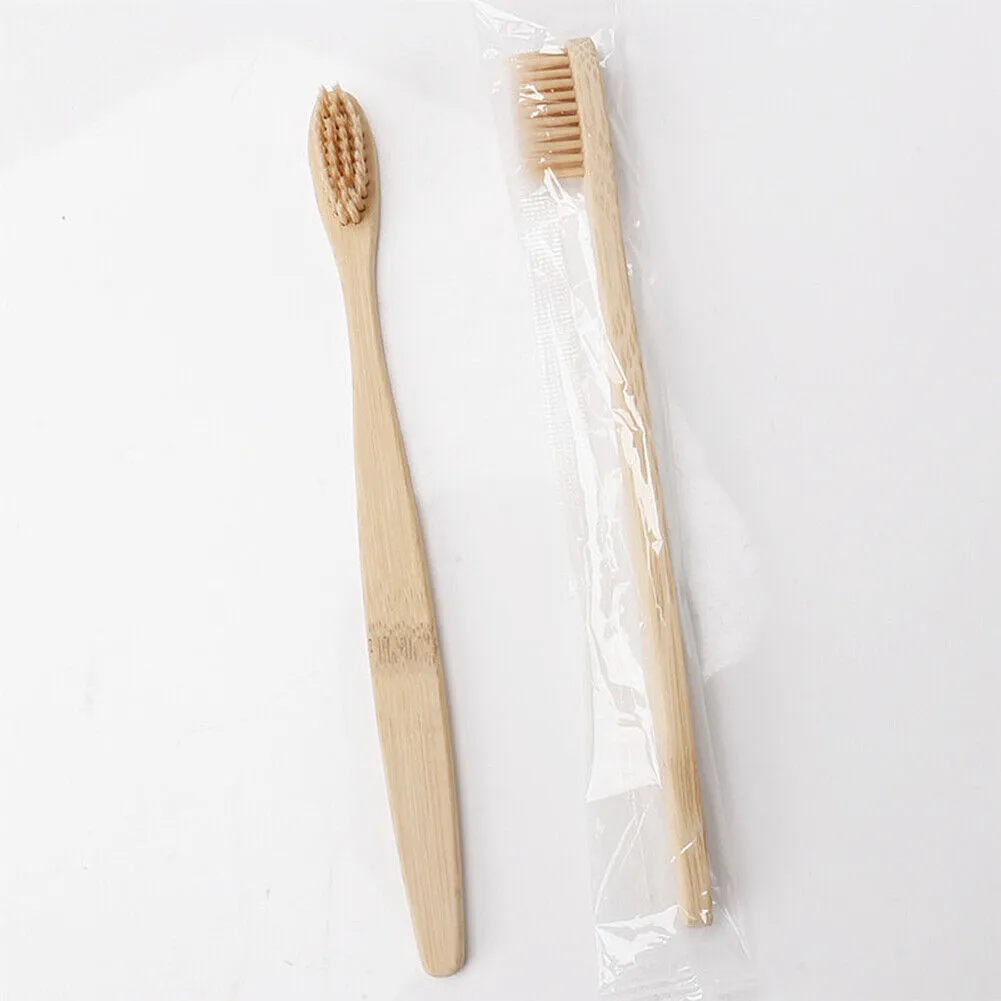 10-20Pcs Bamboo Toothbrush 100% Natural Organic Medium Bristle BPA-Free Bristles