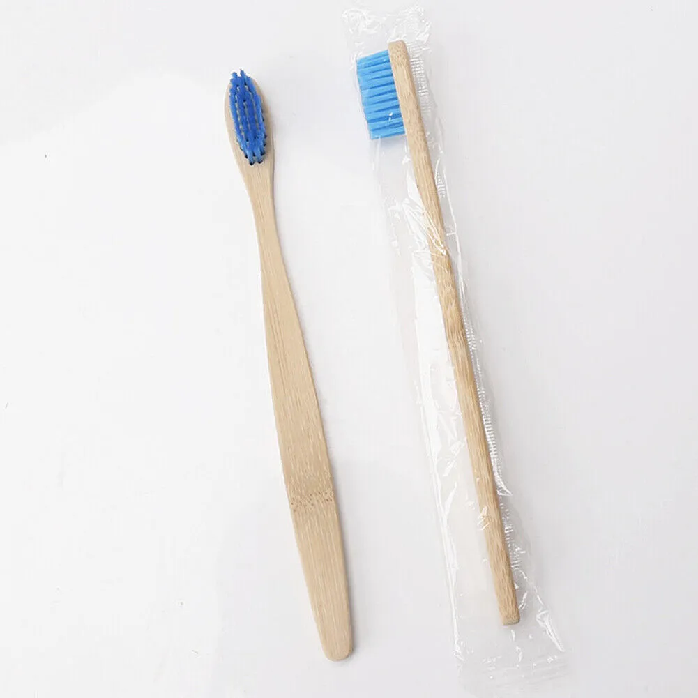 10-20Pcs Bamboo Toothbrush 100% Natural Organic Medium Bristle BPA-Free Bristles