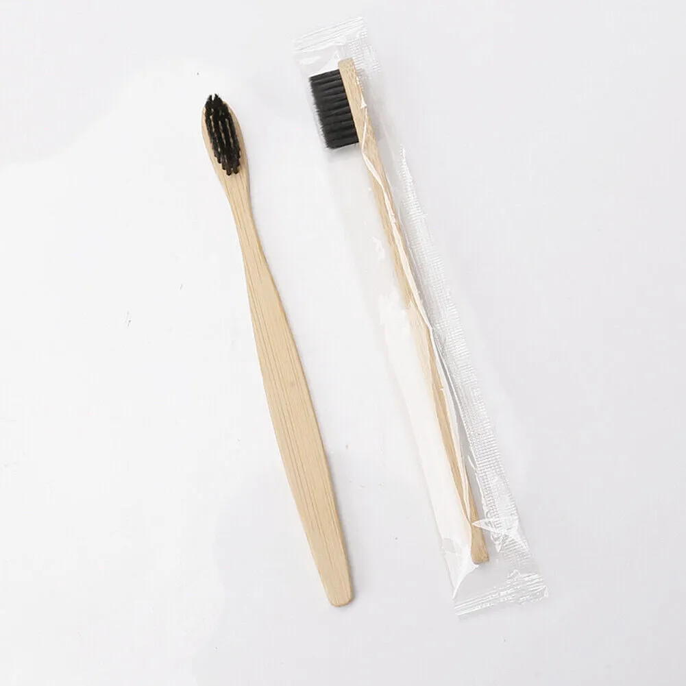 10-20Pcs Bamboo Toothbrush 100% Natural Organic Medium Bristle BPA-Free Bristles