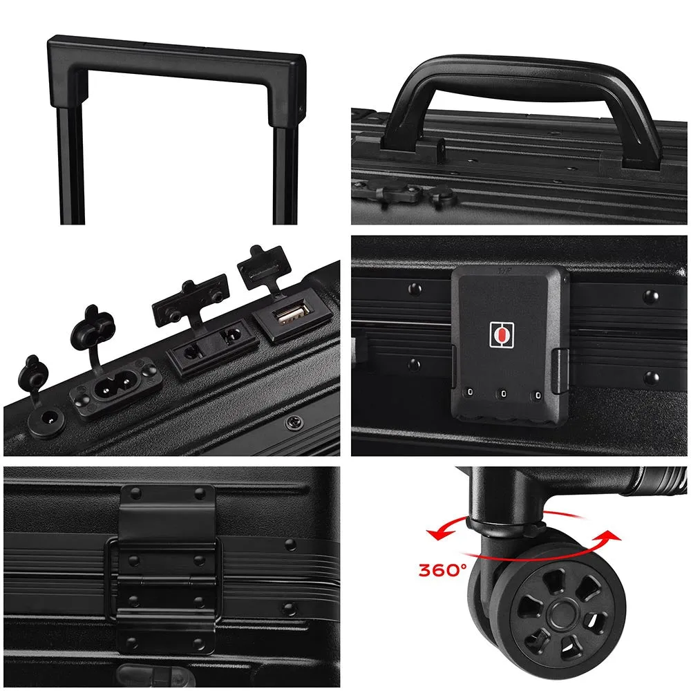 18x9x25in Rolling Makeup Train Case with Lights & Stand