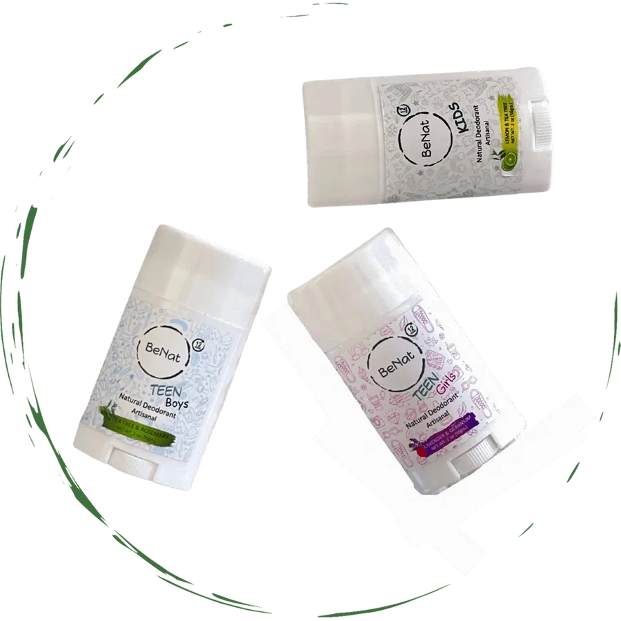 2-Pack all-Natural Deodorants for Kids & Teens by BeNat