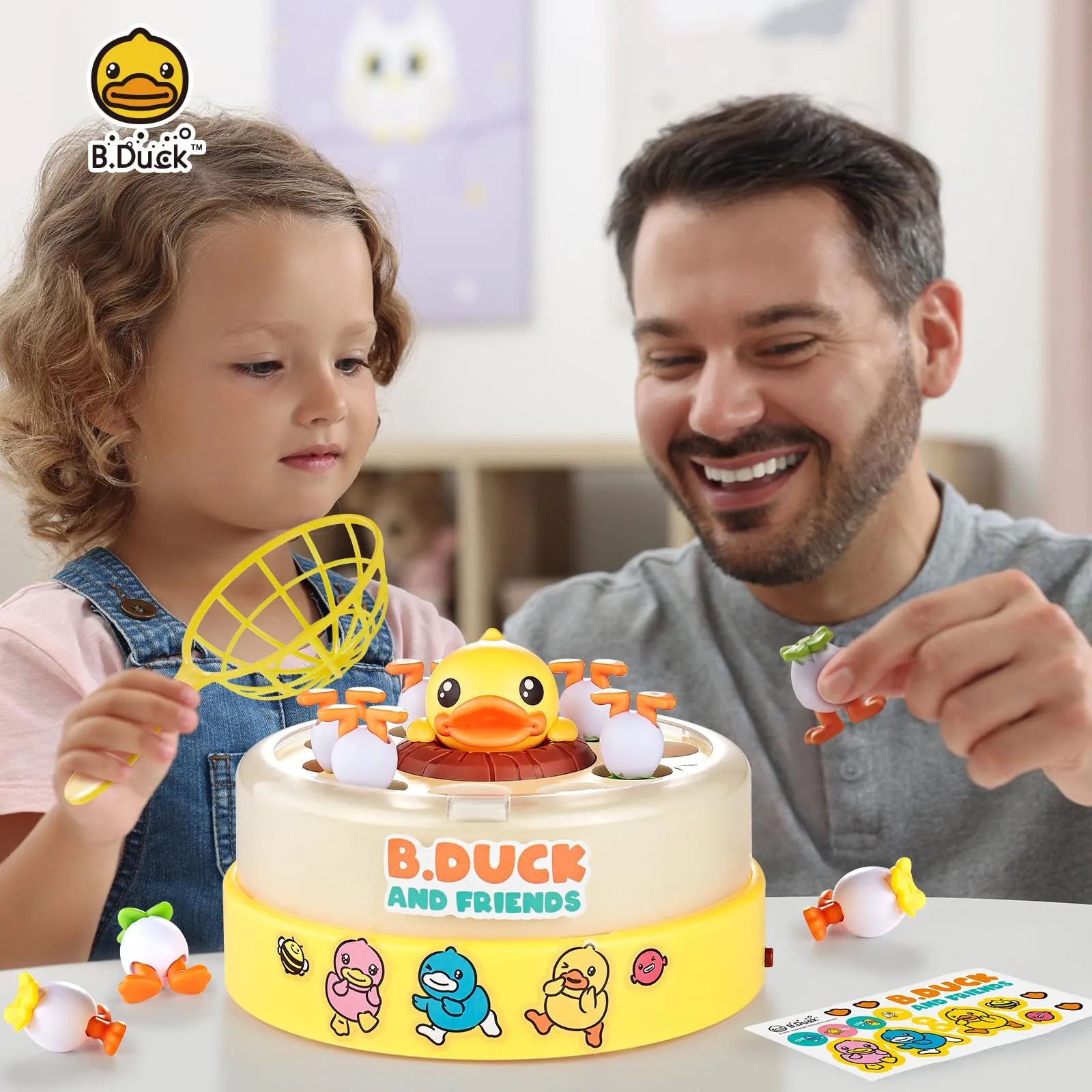 B.Duck Games for Kids Age 4-6, Bounce and Catch Duck Board Games for Kids 4-8,Family Games Toys for 5-7 Boys Girls, Birthday Gifts for Toddlers 3-5