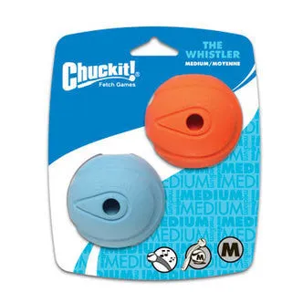 ChuckIt! Medium Whistler 2 Pack Rubber Fetch Balls