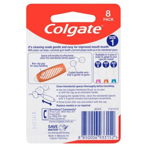 Colgate Interdental Brushes Size 1 8 Pack