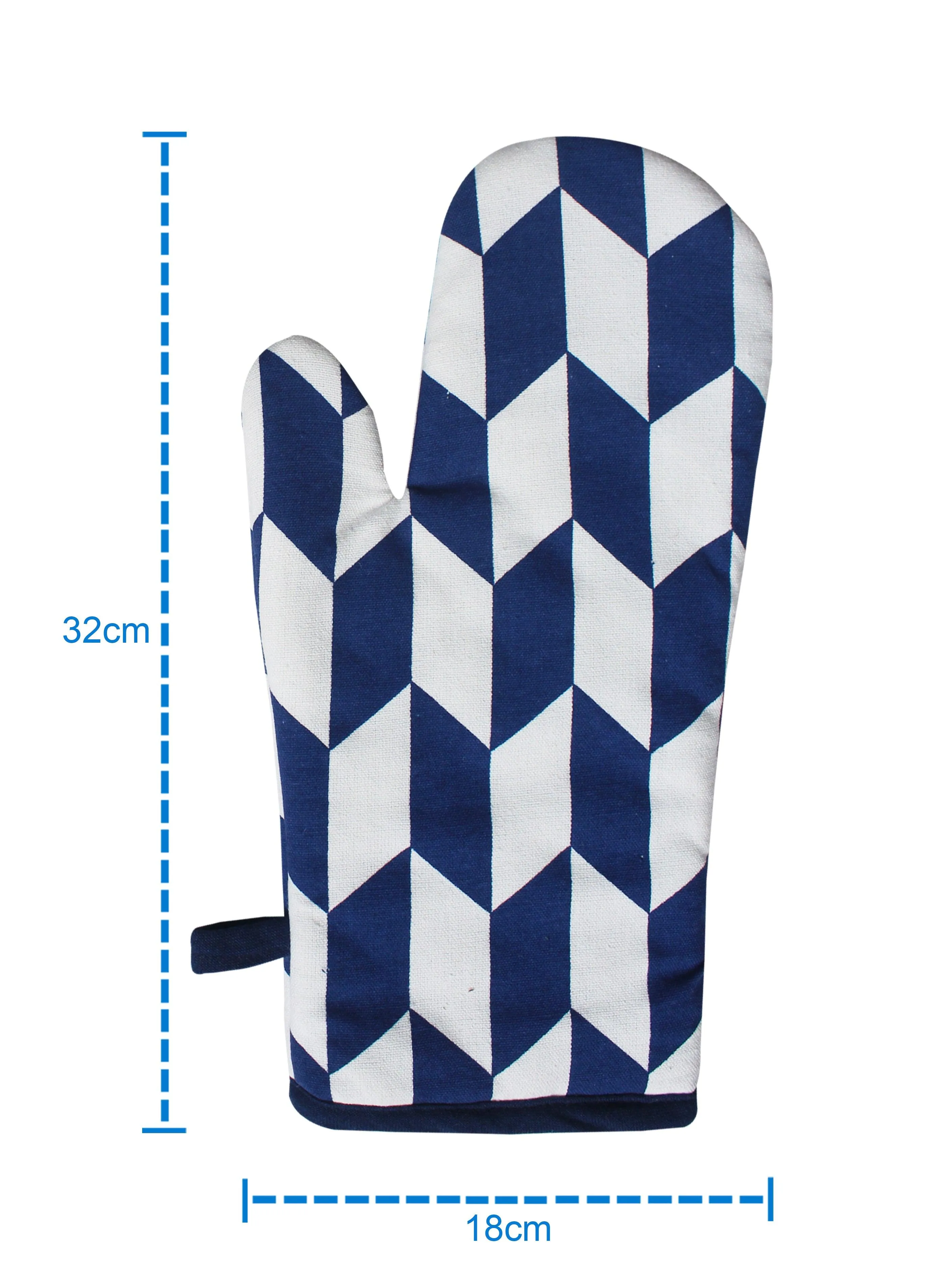 Cotton Classic Diamond Royal Blue Oven Gloves Pack Of 2