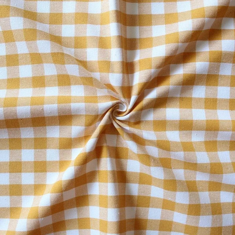 Cotton Gingham Check Yellow Oven Gloves Pack Of 2