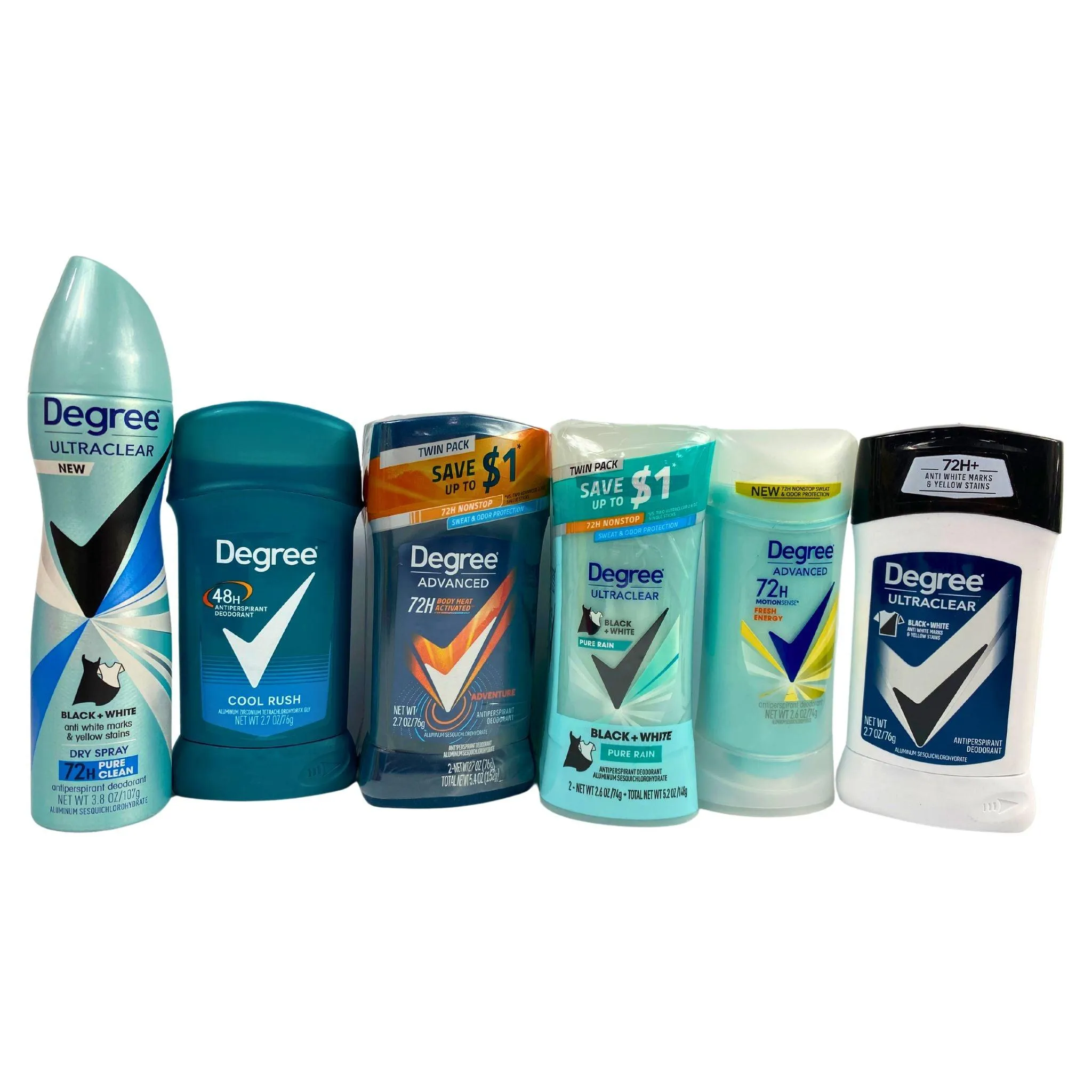 Degree Deodorant Assorted Mix Includes for Men & Women (50 Pcs Lot)