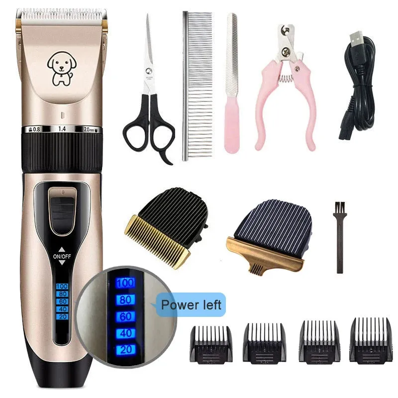 Dog Clipper QUIET Cordless Hair Clippers Grooming Kit (Pet/Cat/Dog/Rabbit) Haircut Trimmer Set for Pets Rechargeable Professional