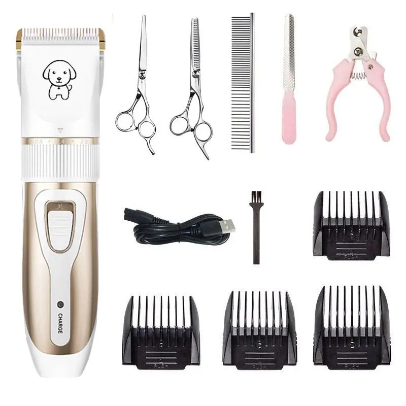 Dog Clipper QUIET Cordless Hair Clippers Grooming Kit (Pet/Cat/Dog/Rabbit) Haircut Trimmer Set for Pets Rechargeable Professional