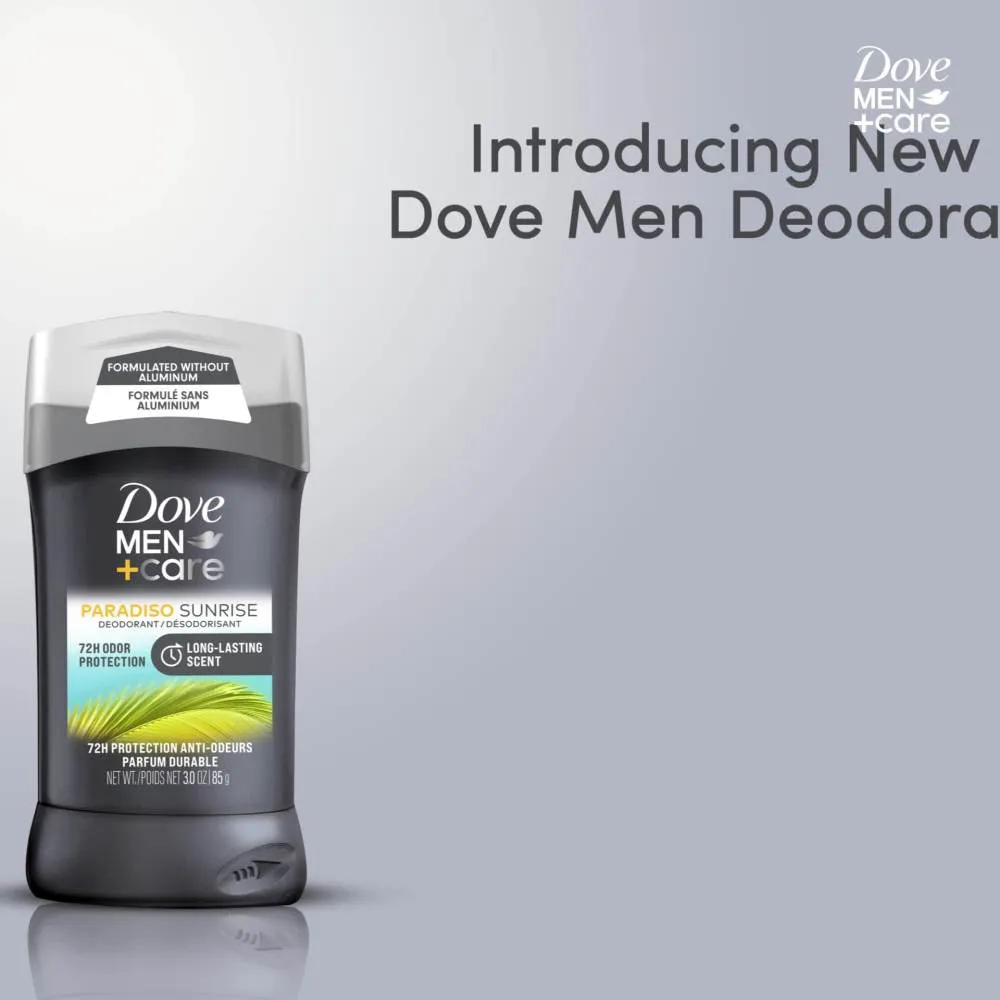 Dove Men Care Long Lasting Men's Antiperspirant Deodorant Stick, Paradiso Sunrise, 3 oz