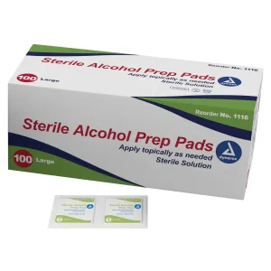 Dynarex Alcohol Prep Pad, Large, 1.18" x 3.54" Sterile