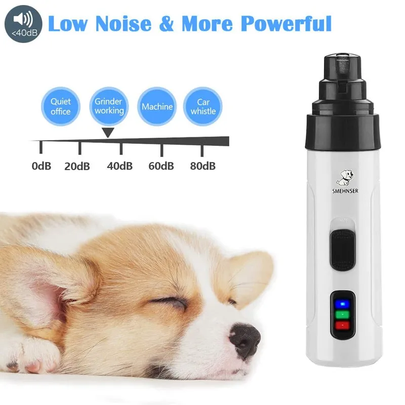 Electric Dog Nail Clippers for Dog Nail Grinders Rechargeable USB Charging Pet Quiet Cat Paws Nail Grooming Trimmer Tools