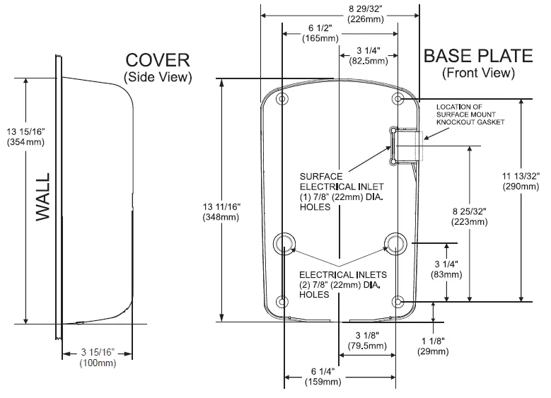 Excel Dryer ThinAir® TA-SP (Special Color) Hand Dryer - CUSTOM COLOR Epoxy on Stainless Steel Surface Mounted ADA-Compliant High Speed Automatic