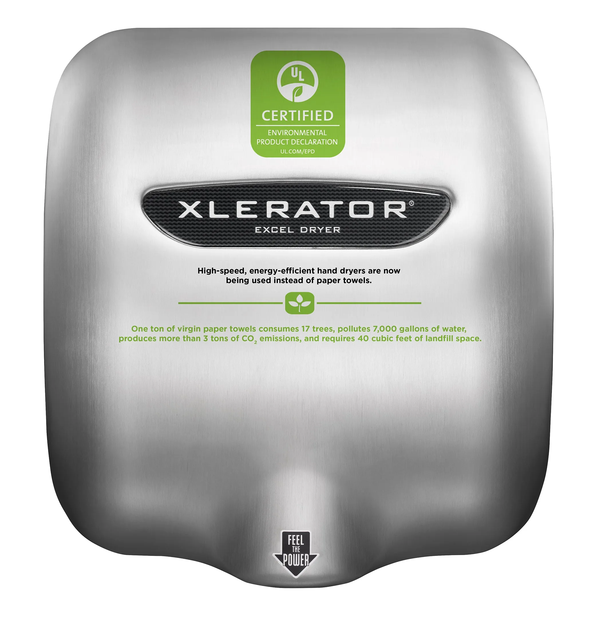 Excel Dryer XL-SI XLERATOR Hand Dryer Lets You Add Your Custom Logo or Design On the Cover