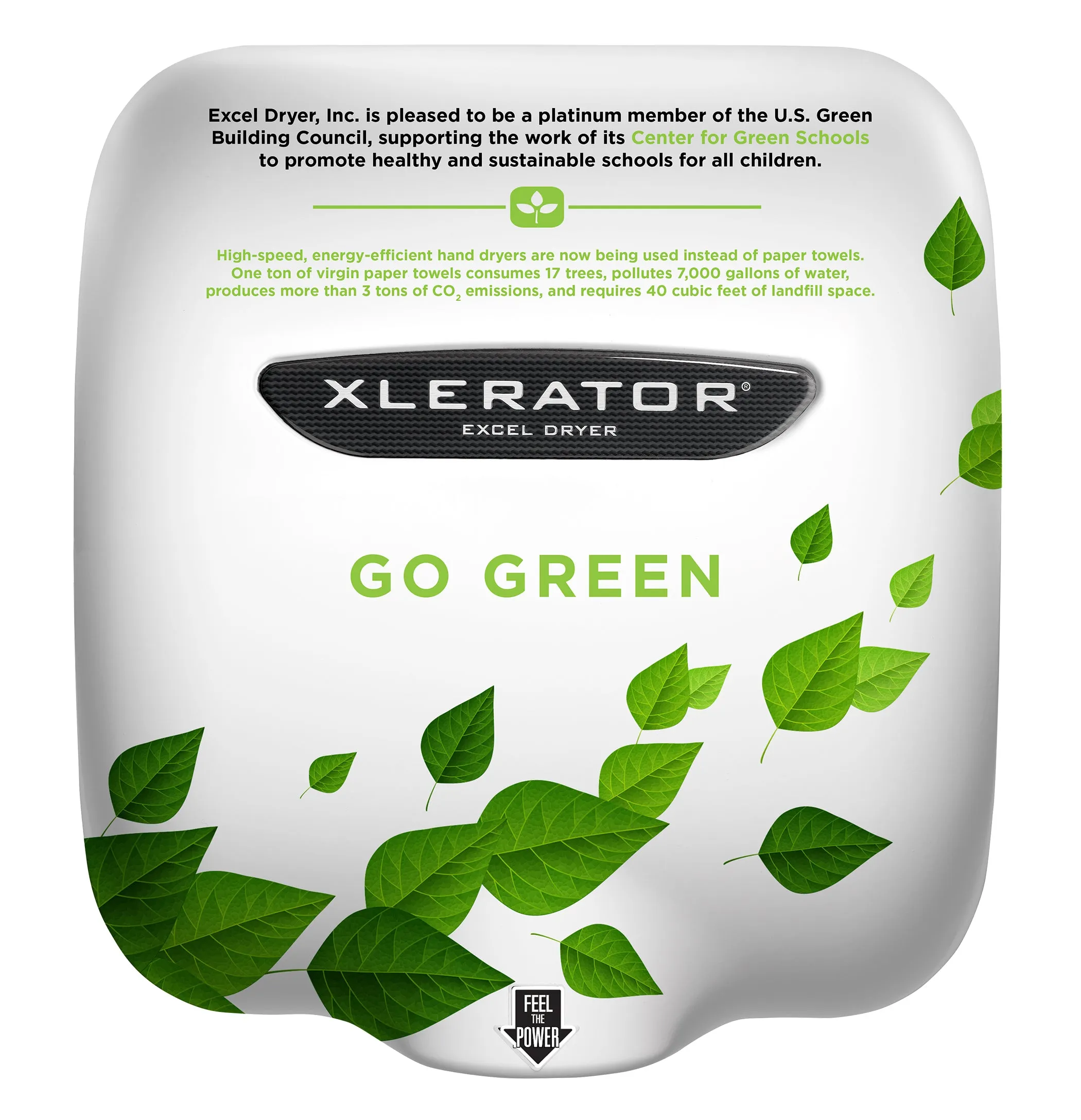 Excel Dryer XL-SI XLERATOR Hand Dryer Lets You Add Your Custom Logo or Design On the Cover