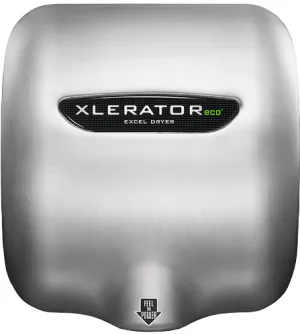 Excel Dryer XLERATOR® XL-SBH-ECO (No Heat) Hand Dryer with HEPA Filter - Brushed Stainless Steel High Speed Automatic Surface-Mounted