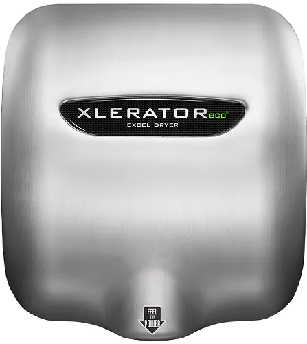 Excel Dryer XLERATOR® XL-SBH-ECO (No Heat) Hand Dryer with HEPA Filter - Brushed Stainless Steel High Speed Automatic Surface-Mounted