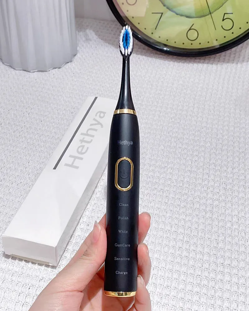 Hethya electric toothbrush,Sonic Electric Toothbrush T27 Electric Toothbrush with 4  Brush Heads Ultra Sonic Motor 3 Modes & Smart Timer Rechargeable Electric Toothbrush for Teenagers and Adults