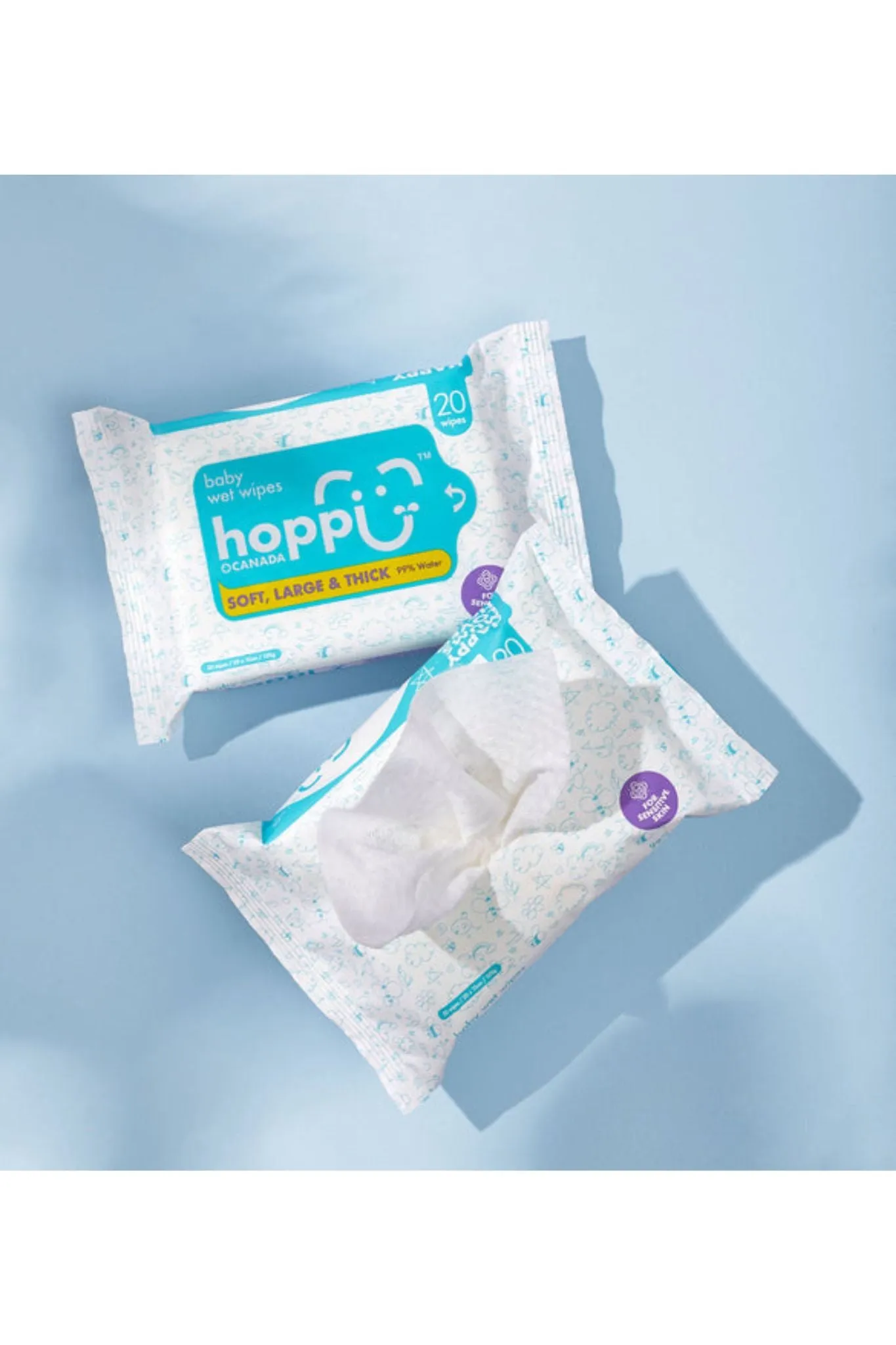 Hoppi Baby Wipes - 20 Pack X 5