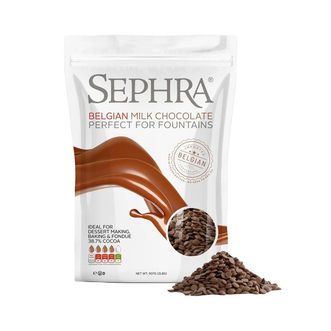 HU100 Sephra Luxury Belgian Couverture Milk Chocolate 2.5kg