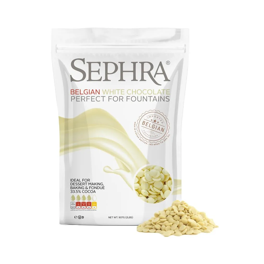 HU104 Sephra Luxury Belgian White Chocolate 2.5kg