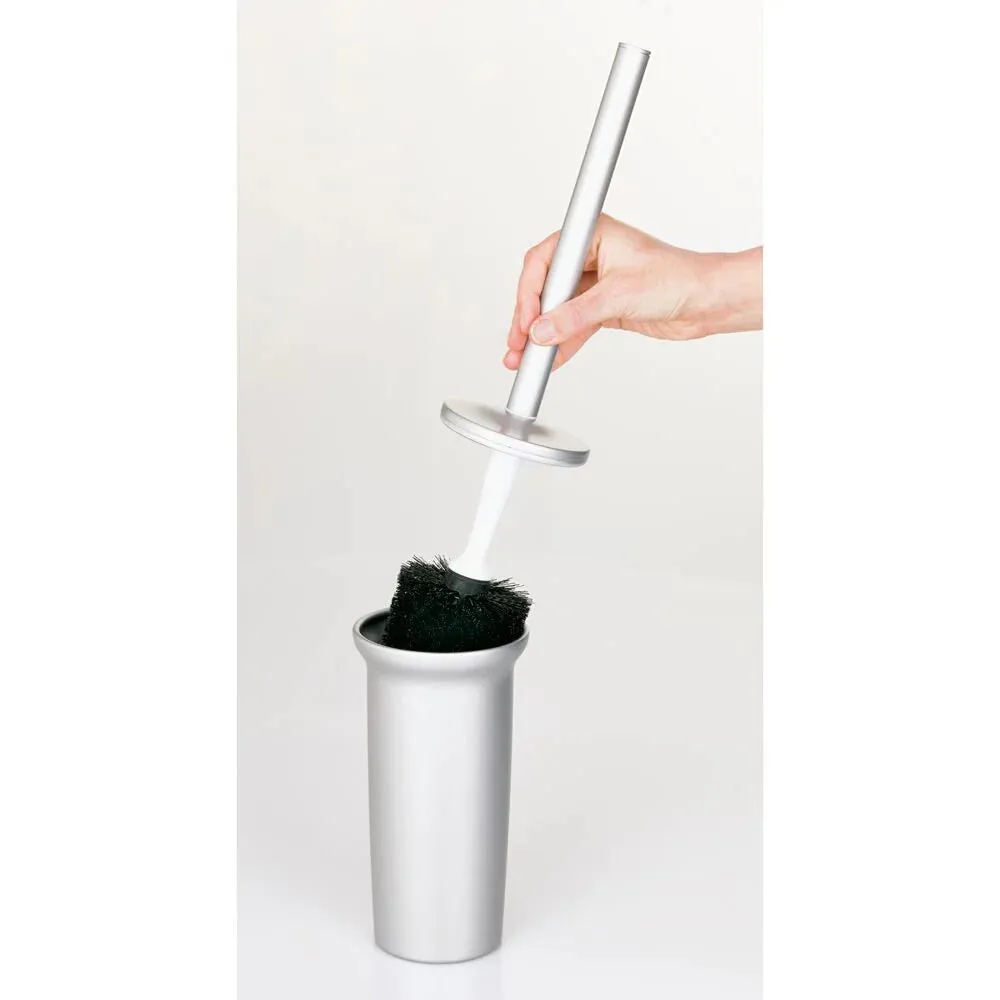 InterDesign Metro Aluminum Toilet Bowl Brush and Canister