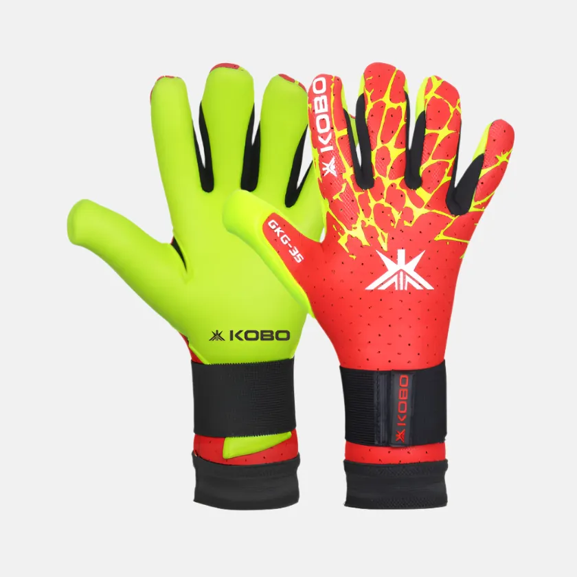 Kobo GKG-35 Football Goal Keeper Gloves Adult -Yellow/Red