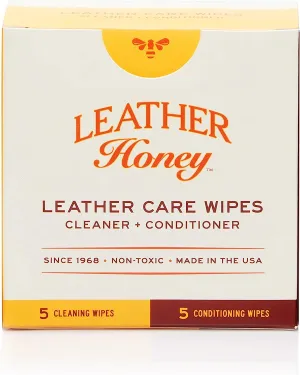 Leather Care Wipes (10 Pack) - 5 Cleaner and 5 Conditioner Wipes