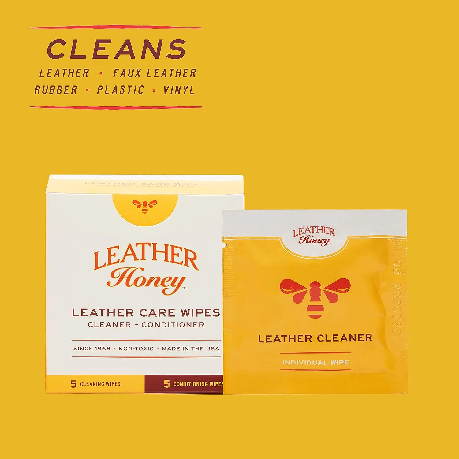 Leather Care Wipes (10 Pack) - 5 Cleaner and 5 Conditioner Wipes