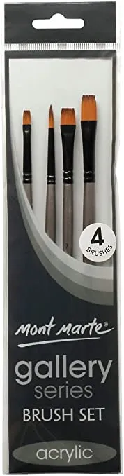 Mont Marte Gallery Series Brush Set Acrylic (4 Pcs) - BMHS0014