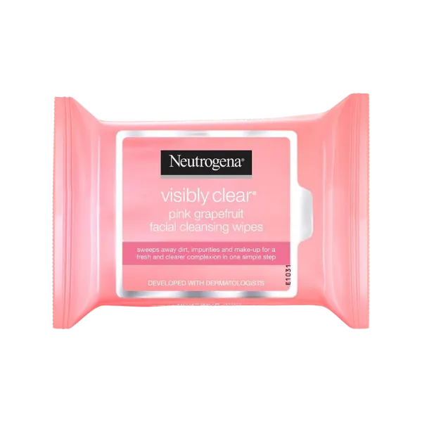 Neutrogena Visible Clear Pink Grapefruit Facial Cleansing Wipes 25Pcs