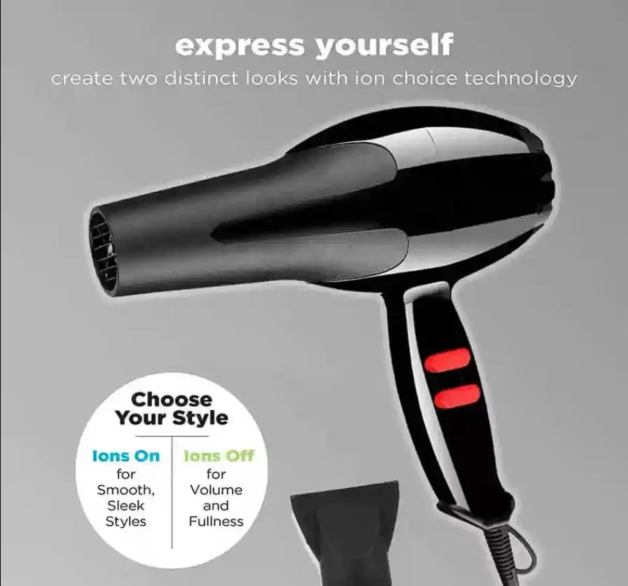 NV-6130 1200 Watts Foldable Hair Dryer 3 Heat Settings including Cool Shot button; Heat Balance Technology (Black & RED Pack Of 1)