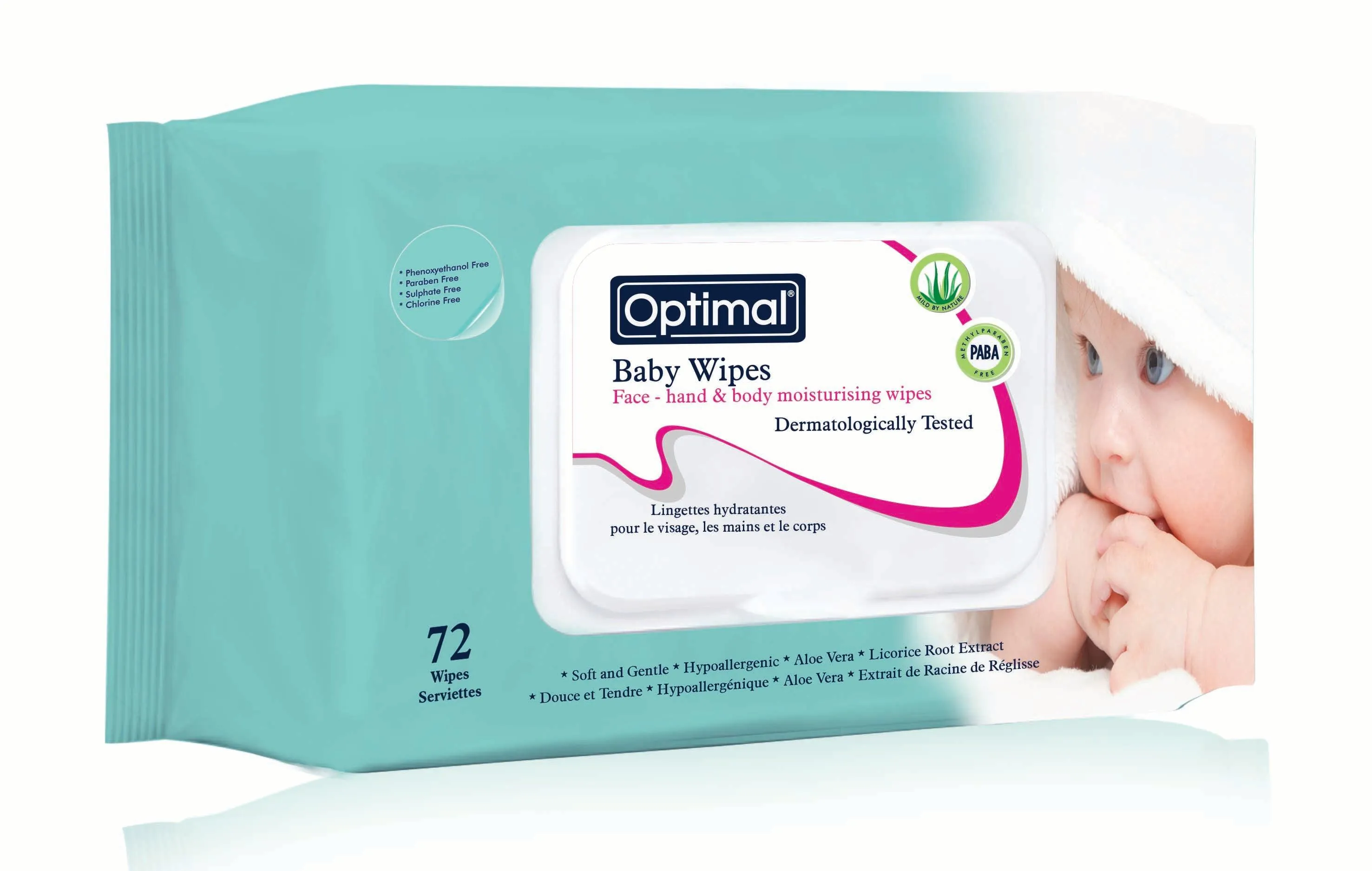 Optimal Wipes Moisturing With Lid x 72