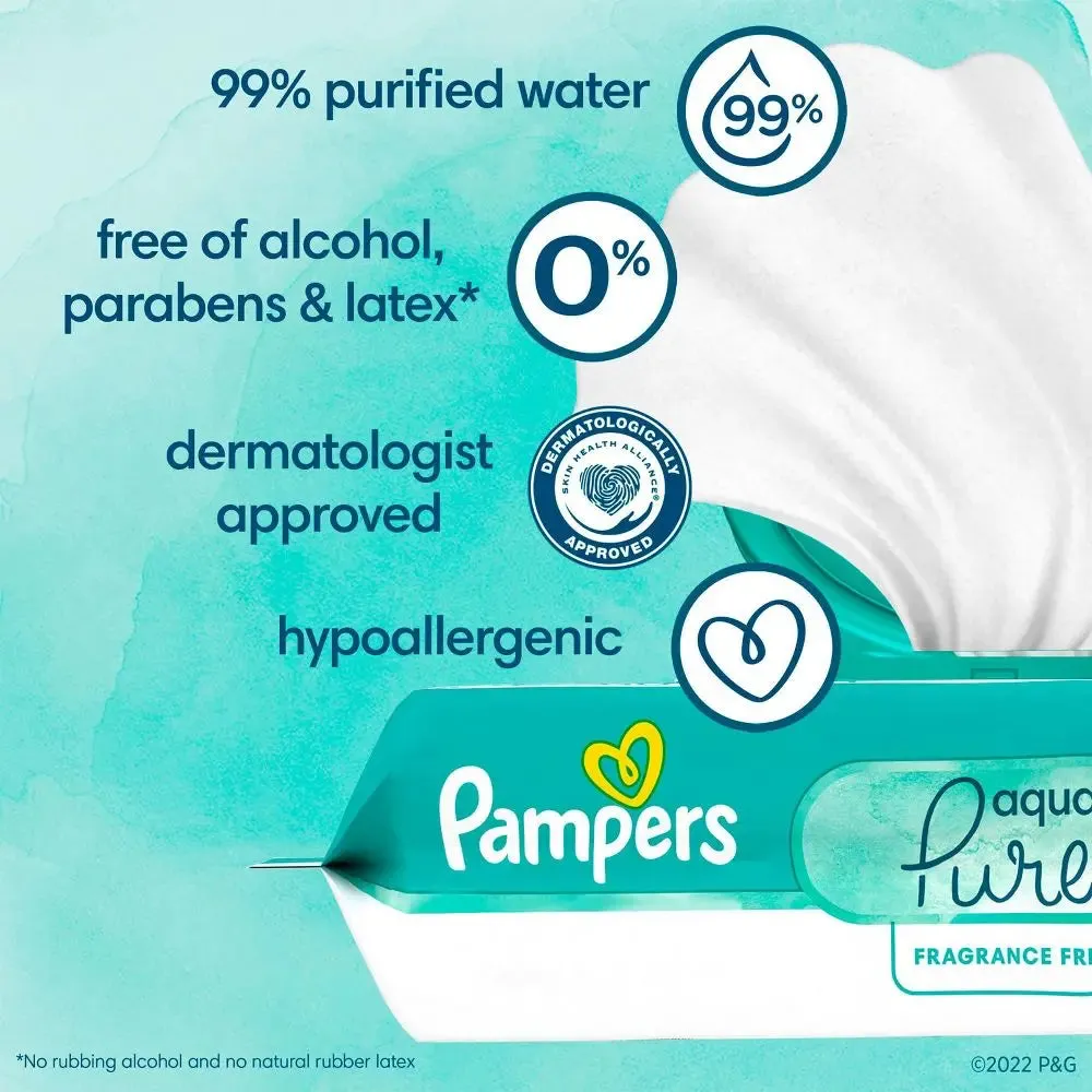 Pampers Baby Wipes - Aqua Pure - 896ct