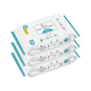 R For Rabbit Feather Aqua Baby Wipes | Wet Water Wipes for babies with Lid (Combo Offer Pack of 3)