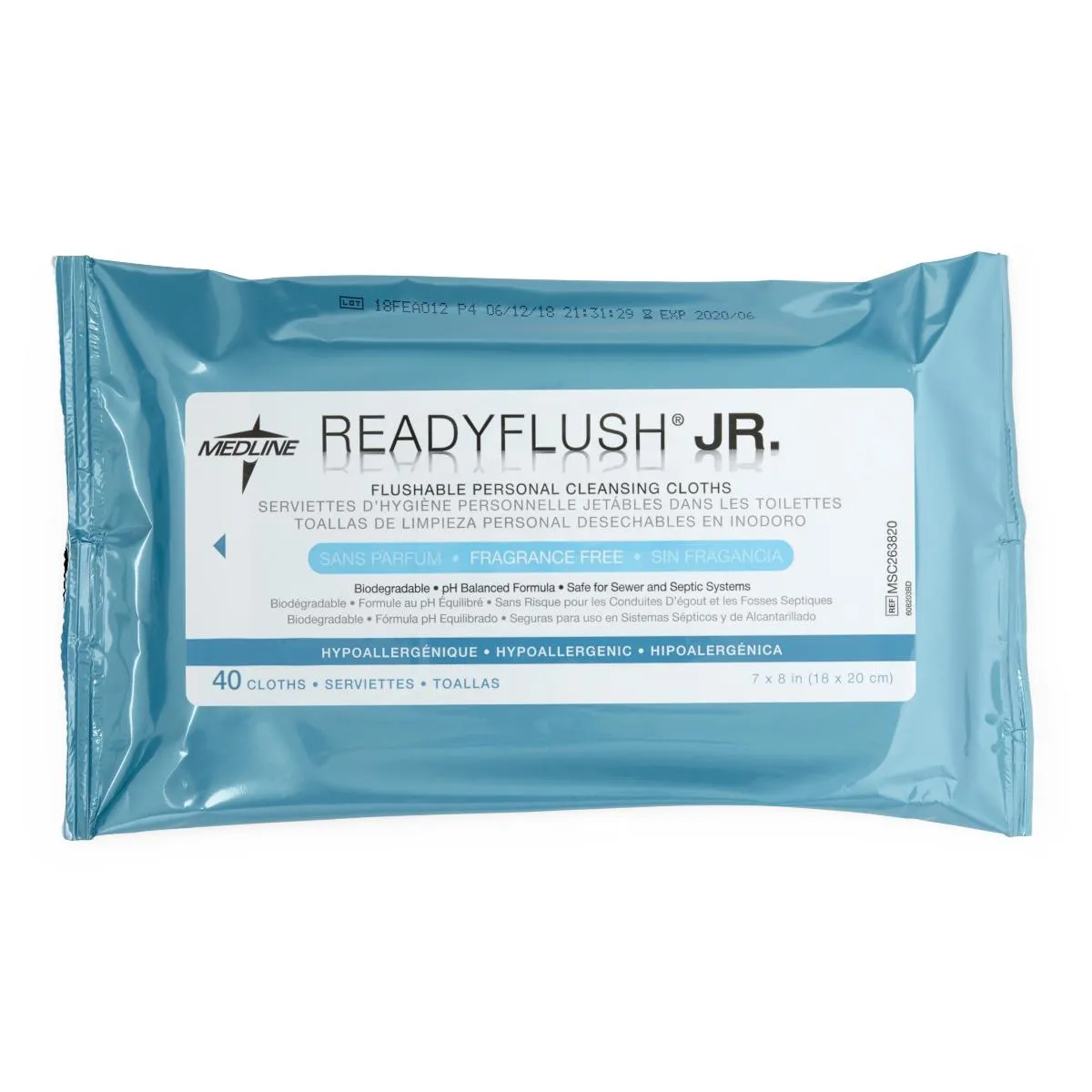 ReadyFlush Fragrance Free, 7"x8"  40/pk  (case of 24 pks)