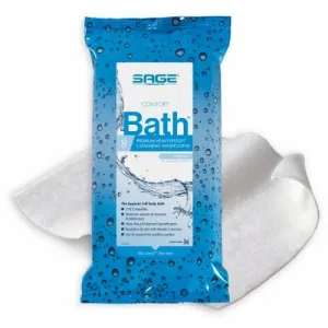 Rinse-Free Bath Wipe Count of 8 By Sage