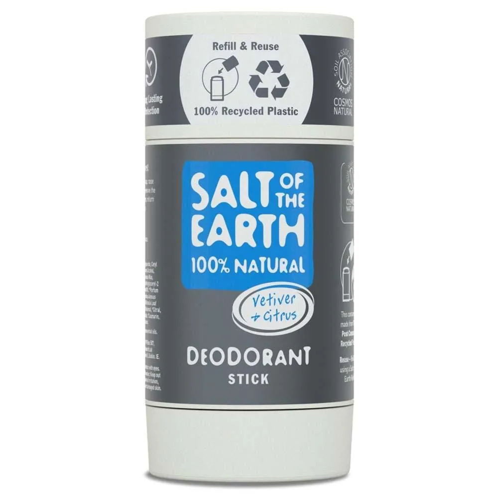 Salt of The Earth Natural Deodorant Stick (Refillable) - Vetiver & Citrus