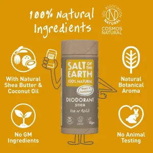 Salt of The Earth Natural Deodorant Stick Tube - Amber & Sandalwood