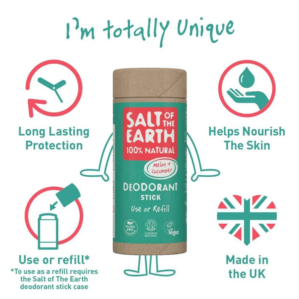 Salt of The Earth Natural Deodorant Stick Tube - Melon & Cucumber