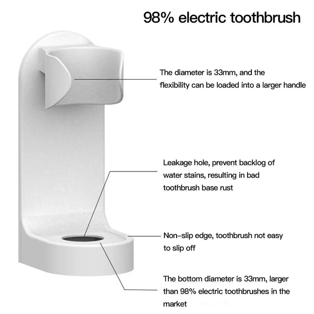 Stylish Wall-Mounted Electric Toothbrush Holder with Drainage for Hygienic Storage