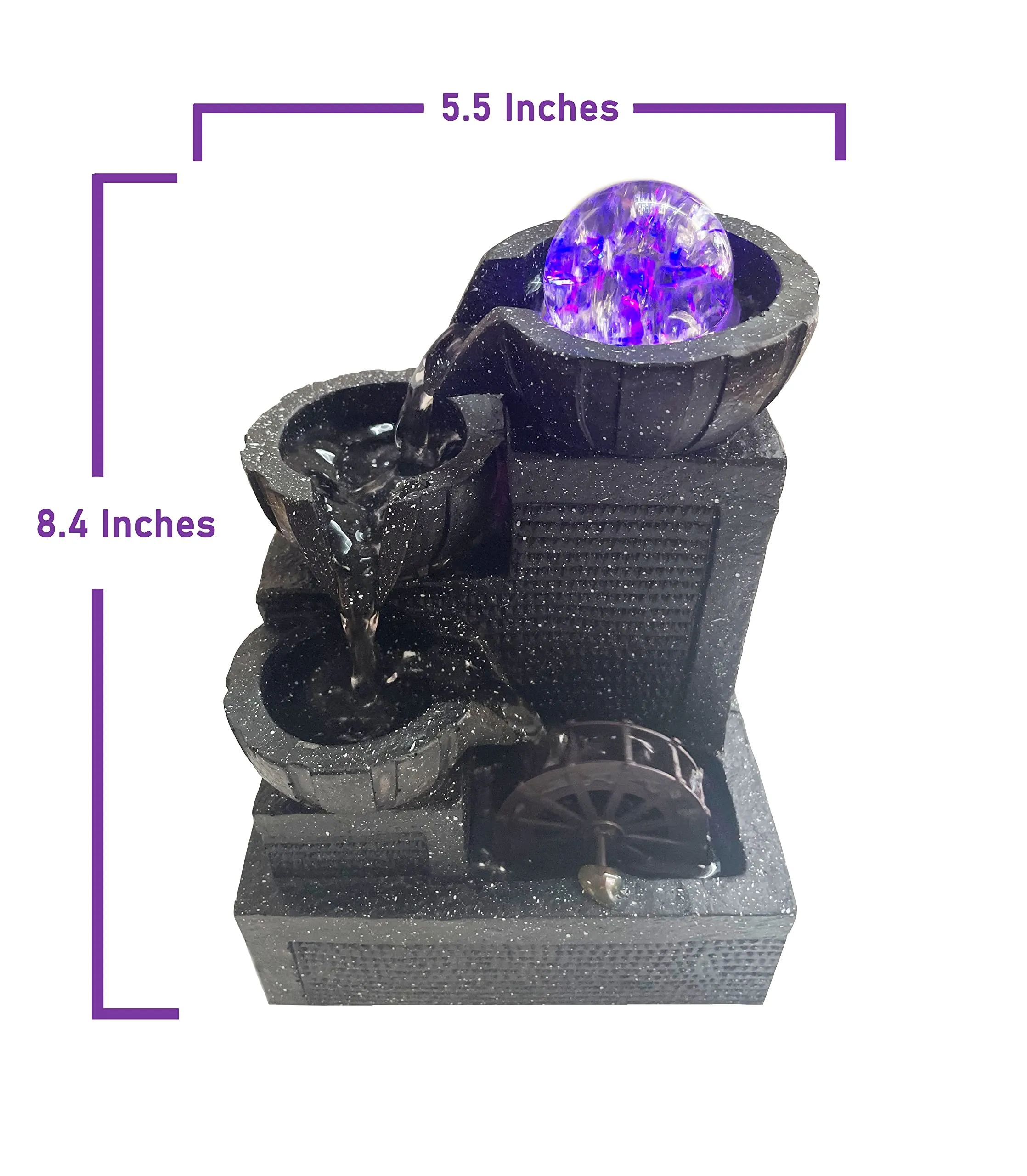 Tabletop Fountain Desktop Fountain with Crystal Ball Indoor Water Waterfall Fountain Office Desk Decor Tabletop Fountain Water Pump Landscape Decoration Fountain Decoration