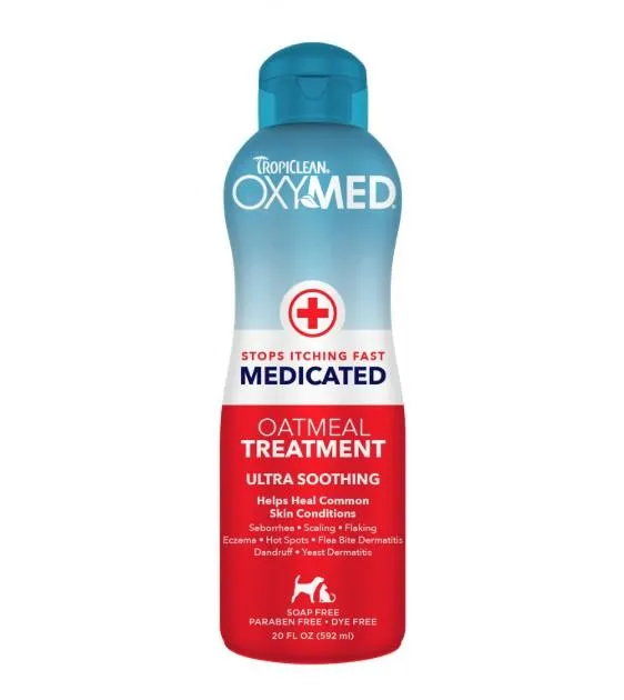 TropiClean OxyMed (Stop Itching Fast Medicated) Oatmeal Treatment Rinse For Cats & Dogs