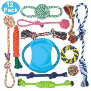 Unstoppable Fun: 12Pc Large Dog Toys Set for Aggressive Chewers!