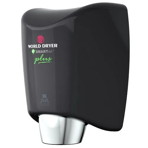 WORLD DRYER® K-162P2 SMARTdri® Plus Hand Dryer -  Black Epoxy on Aluminum Automatic Surface-Mounted