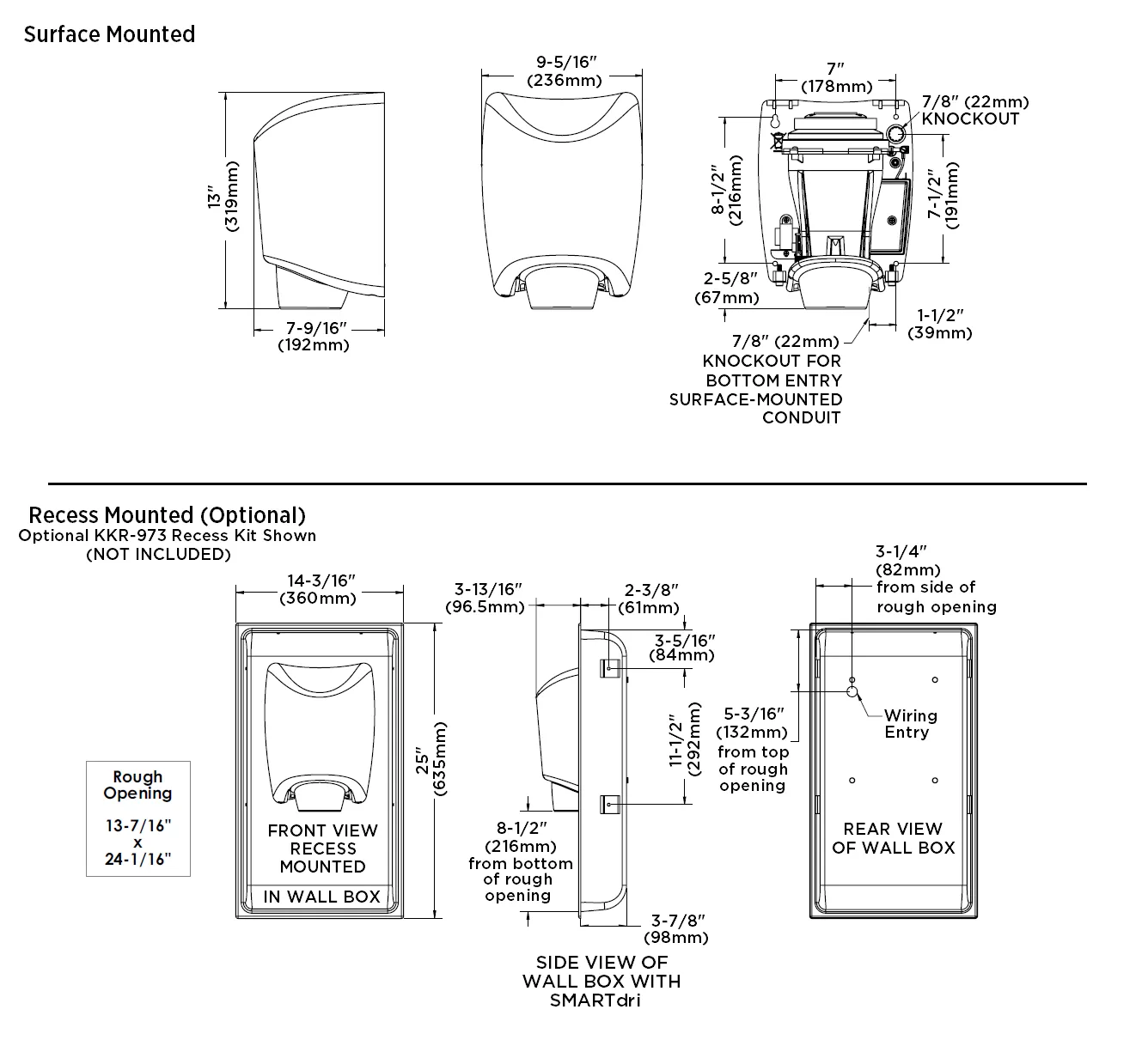 WORLD DRYER® K-970P SMARTdri® Plus  ***DISCONTINUED*** No Longer Available in POLISHED CHROME - Please See K-972P2