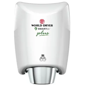 WORLD DRYER® K-974P2 SMARTdri® Plus Hand Dryer -  White Epoxy on Aluminum Automatic Surface-Mounted