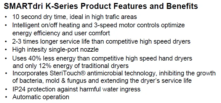 WORLD DRYER® K4-975P SMARTdri® Plus (208V-240V) ***DISCONTINUED***  No Longer Available in WHITE STEEL - Please see WORLD K4-974P2 (208V-240V)