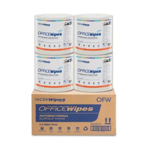 Wow Wipes Bamboo Office Wipes 4 x 800 Wipes